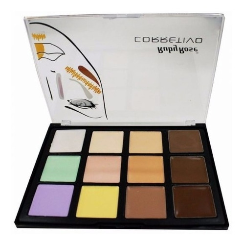 Paleta De Correctores Tonalizadores X 12 Cremosos Rubyrose Tono Paleta