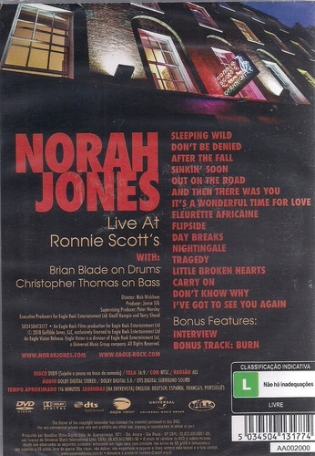 Dvd Norah Jones - Live At Ronnie Scott's
