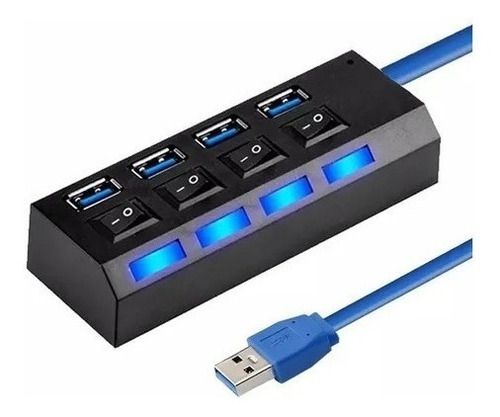 Hub 4 Puertos Multi Usb 2.0 Indicador Luz / Ipsol