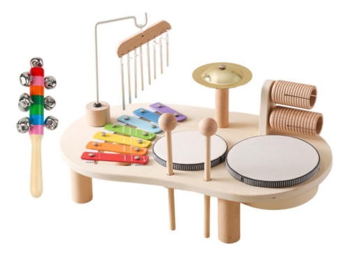 Juego De Batería De Xilófono De Madera Para Percusión,