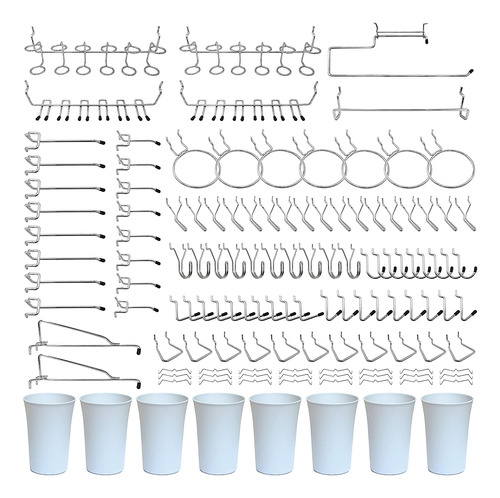 Juego De Ganchos Para Tablero Panel Perforado 170 Piezas