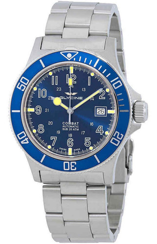 Reloj Glycine Combat Sub Azul Automatico Boleta Envio Rapido