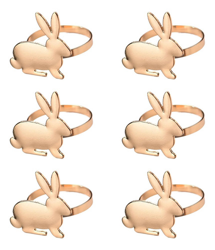 Juego De 6 Servilleteros De Conejo De Pascua Con Hebilla Met