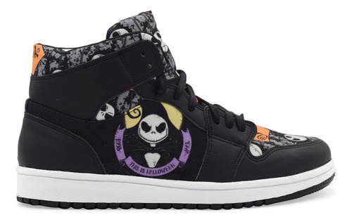 Tenis Jack Negro The Nightmare Before Christmas Hi Top Bota