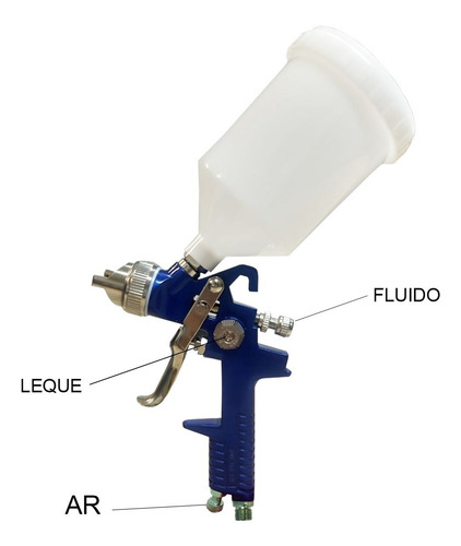 Pistola De Pintura Hvlp 827 Bico 1.4mm Kit Com 3 Wwsoldas