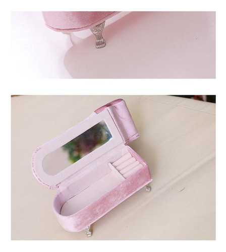 Encaje Faux Pearl Sofá Caja De Joyería Organizador Caja De