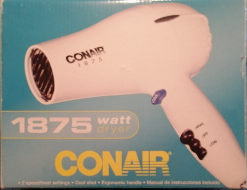 Secador De Pelo Marca Conair 1875 Watts Color Blanco 