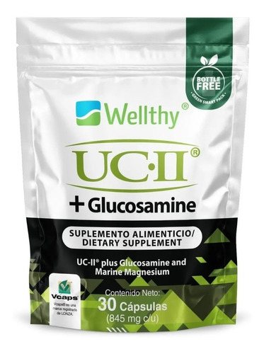 Wellthy Uc-ii Con Glucosamina Y Magnesio Marino 30caps Sabor Neutro