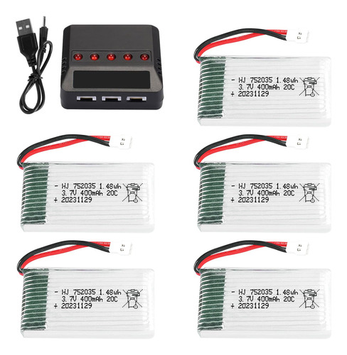 Binval 5 Unids 3.7 V 400 Mah Li Batería Con Cargador 5in1 .