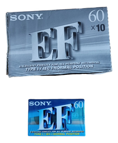 Fita Cassete Sony Ef 60 Caixa 10 Unidades