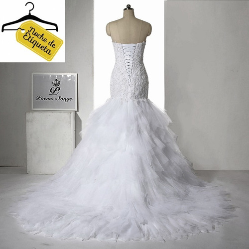 Imagen 2 de 4 de Vestido De Novia Corte Sirena Strapless Corazón Olanes