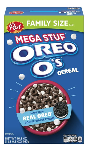 Post Cereal Oreo Mega Stuf Hecho Con Oreo Real 467g
