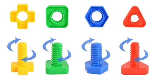 Juego De Tuercas Estimulación Temprana 4 Piezas