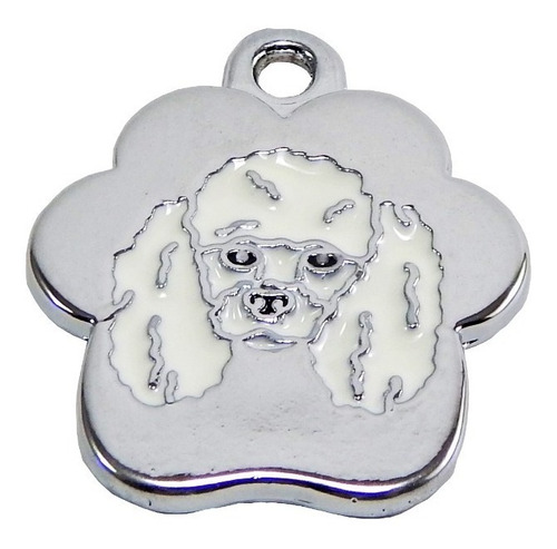 Placa Chica Para Perro Con Grabado Poodle. Hecho En Italia 