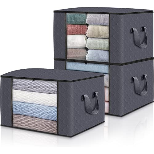 3-pack Clothes Storage,foldable Blanket Storage Bags,st...