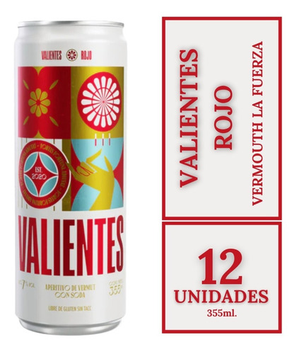 Valientes Lata Rojo X 12 X 355ml. Vermouth La Fuerza