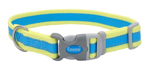 Collar Ajustable Reflectivo Perro Coastal Azul Amarillo L