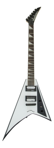 Guitarra eléctrica Jackson JS Series JS32T rhoads de álamo white with black bevels brillante con diapasón de amaranto