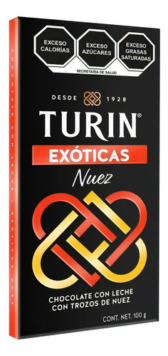 Turin Exoticas Nuez Barra 100g Chocolate Con Leche