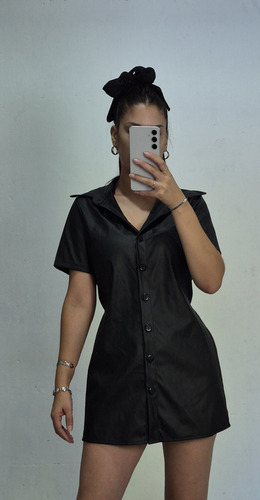 Vestido Ecocuero Camisero