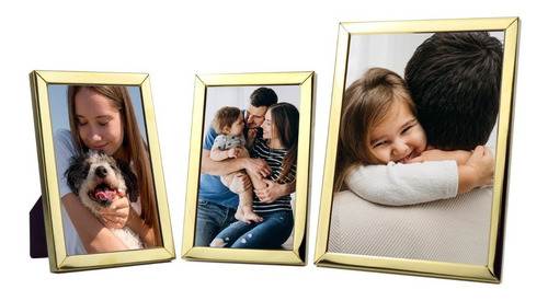 Conjunto 3 Porta Retratos 2 10x15 E 1 15x20 Kit Moderno