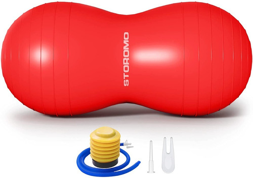 Pelota Cacahuate Pelota De Yoga Rojo 100x50 Cm Incluye Bomba