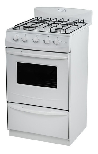 Cocina Escorial Candor S2 multigas 4 hornallas blanca puerta con visor