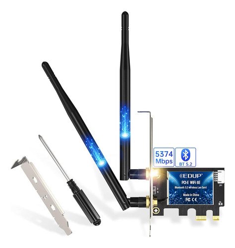 Tarjeta Edup Pcie Wifi 6e Bluetooth 5.2 Ax 5400 Mbps Ax210 T