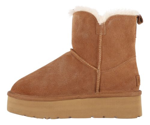 Bota Mujer Bamers Blast Button Cuero Caramelo