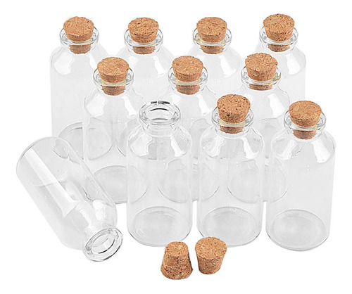 50 Unidades 30 Ml Botellas De Corcho De Vidrio Transparente