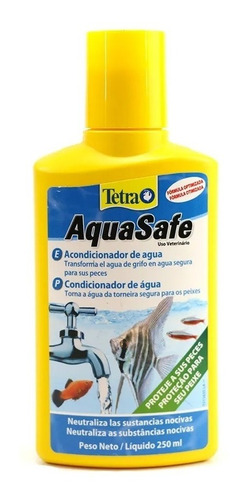 Tetra Aquasafe 250ml - Condicionador Anticloro E Metais
