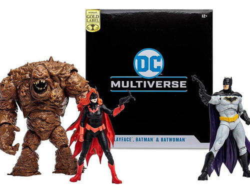 Set Clayface, Batman & Batwoman Dc Multiverse Gold Label (Usado)