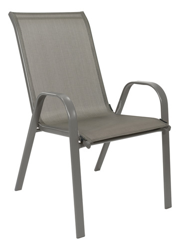 Sillón Silla Acero Pintado Gris Reforzado Apilable Ct