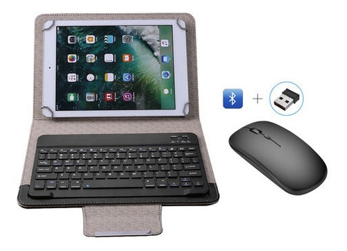 Funda Con Teclado Bluetooth Ratón Tablet 9-10 Pulgadas