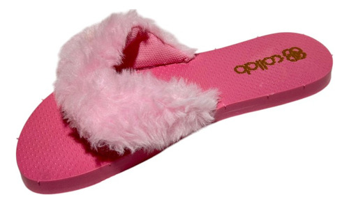 Chinelo Coloridos Rasteirinha Pelúcia