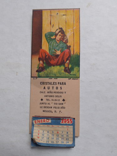 Vintage Calendario De Años 50s