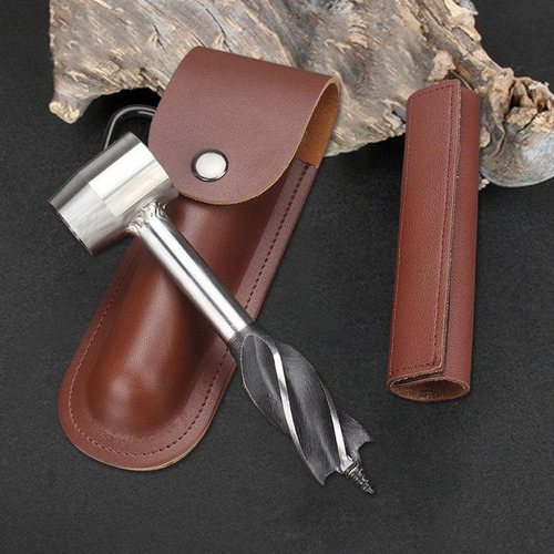 Y1m Barrena De Mano De Acero Taladro De Madera Manual Marrón