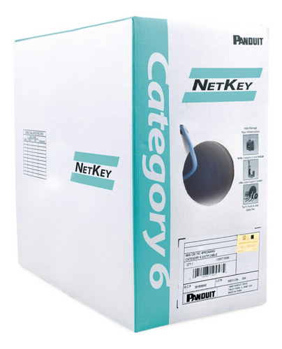 Bobina Panduit 305m Cat6 Utp Netkey Azul Nuc6c04bu-fe Reelex