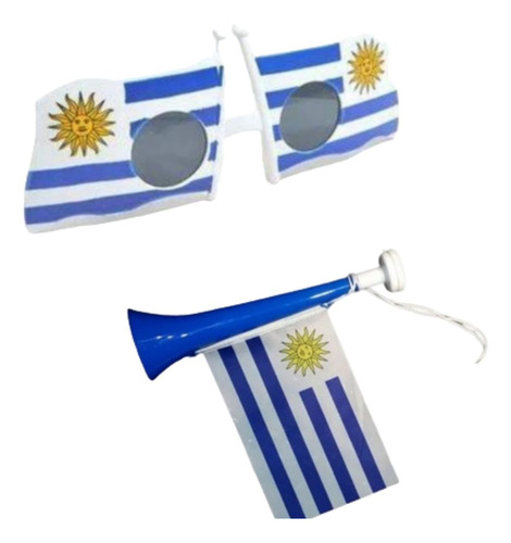 Kit Corneta + Bandera + Lentes De Uruguay Mundial Cotillon