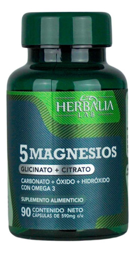 5 Magnesios Con Omega 3 De Herbalia Lab 90 Caps
