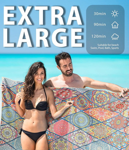 Xc Toalla De Playa Ligera De Microfibra
