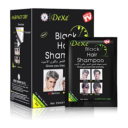 Yuolita 10 Pcs Black Hair Dye Shampoo Para Hombre Mtjcs