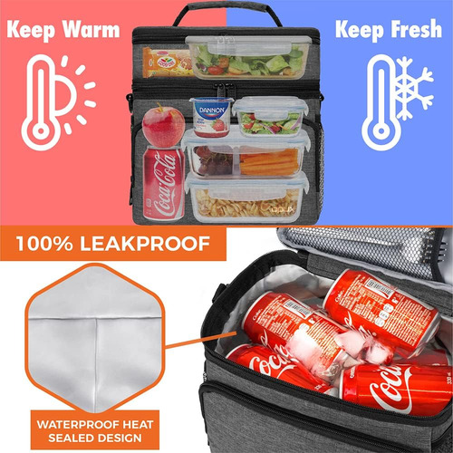 Bolsa De Almuerzo Aislante Opux Para Hombre Y Mujer, Grande,