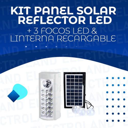 Imagen 2 de 10 de Kit Sistema Solar Recargable 3 Luces Led Exterior Portatil