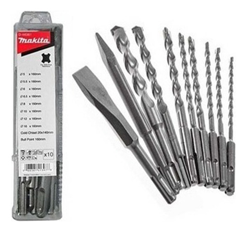 Brocas Sds-plus 10 Peças 1-14mm D-46361 Makita