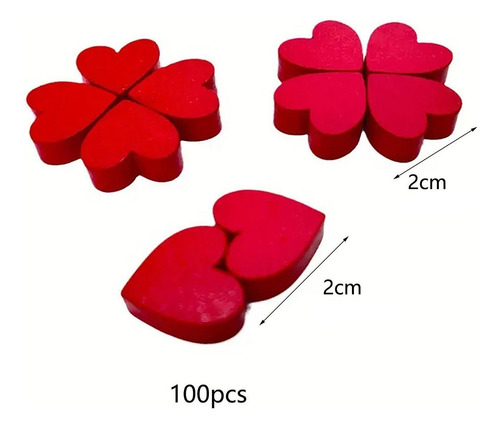 100x Corazón De Valentín, Letrero De Madera, Decoración