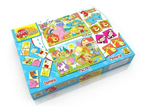 Animalandia X 3 Domino Memoria Puzzle Implás Ploppy 340072
