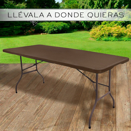Mesa de exterior Nube Black OO1 de plástico/acero color café textura 2