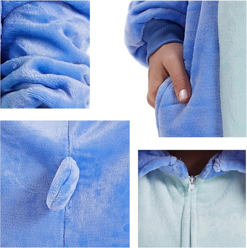Pijama Stitch Adulto Unisex Plush Enterizo C/cierre Kigurumi