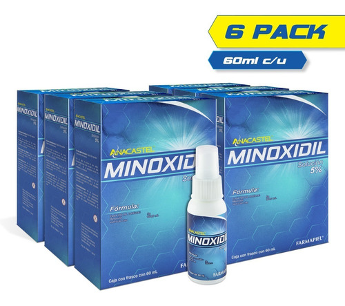Imagen 1 de 10 de Minoxidil 5% - 6pack Tratamiento Crecimiento Cabello Y Barba